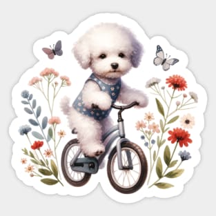 Cute Bedlington Terrier Biking Sticker